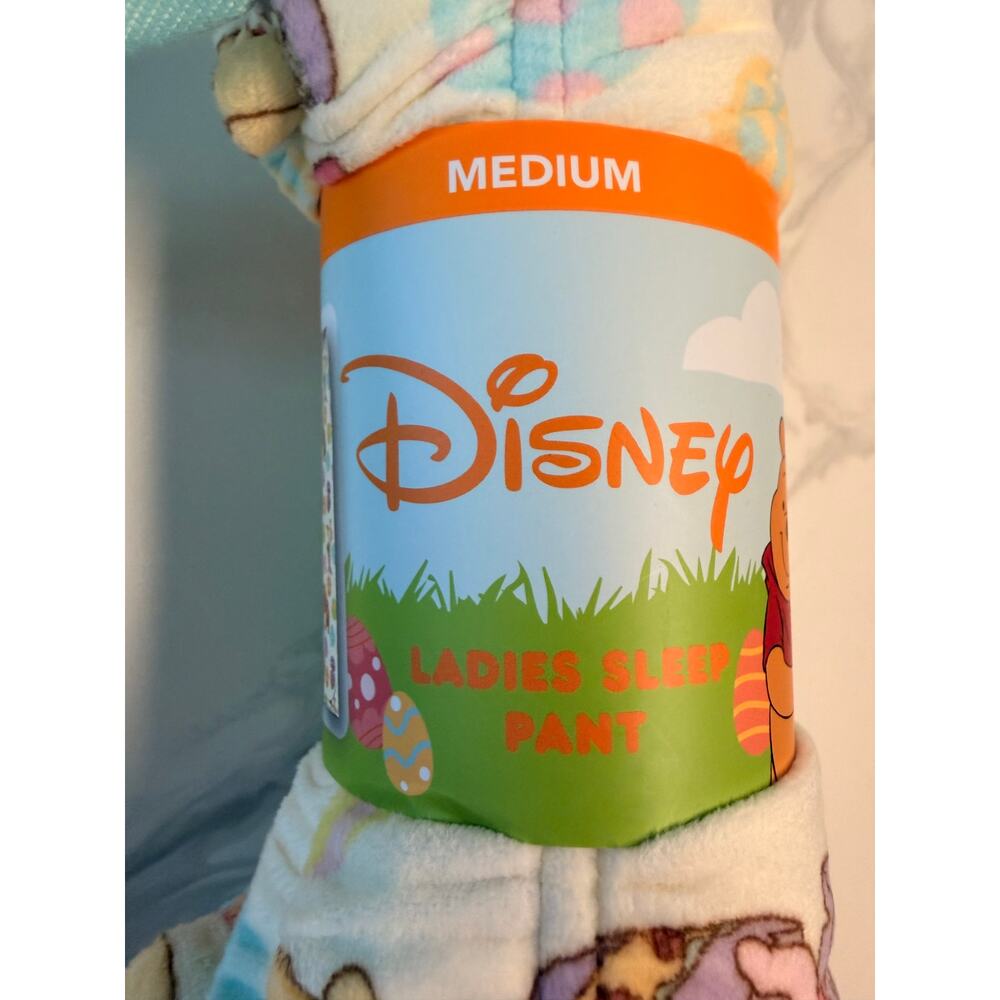 Disney Winnie the Pooh Women’s Sleep Pants Medium Easter Plush Pajama Pants NWT - Picture 2 of 5